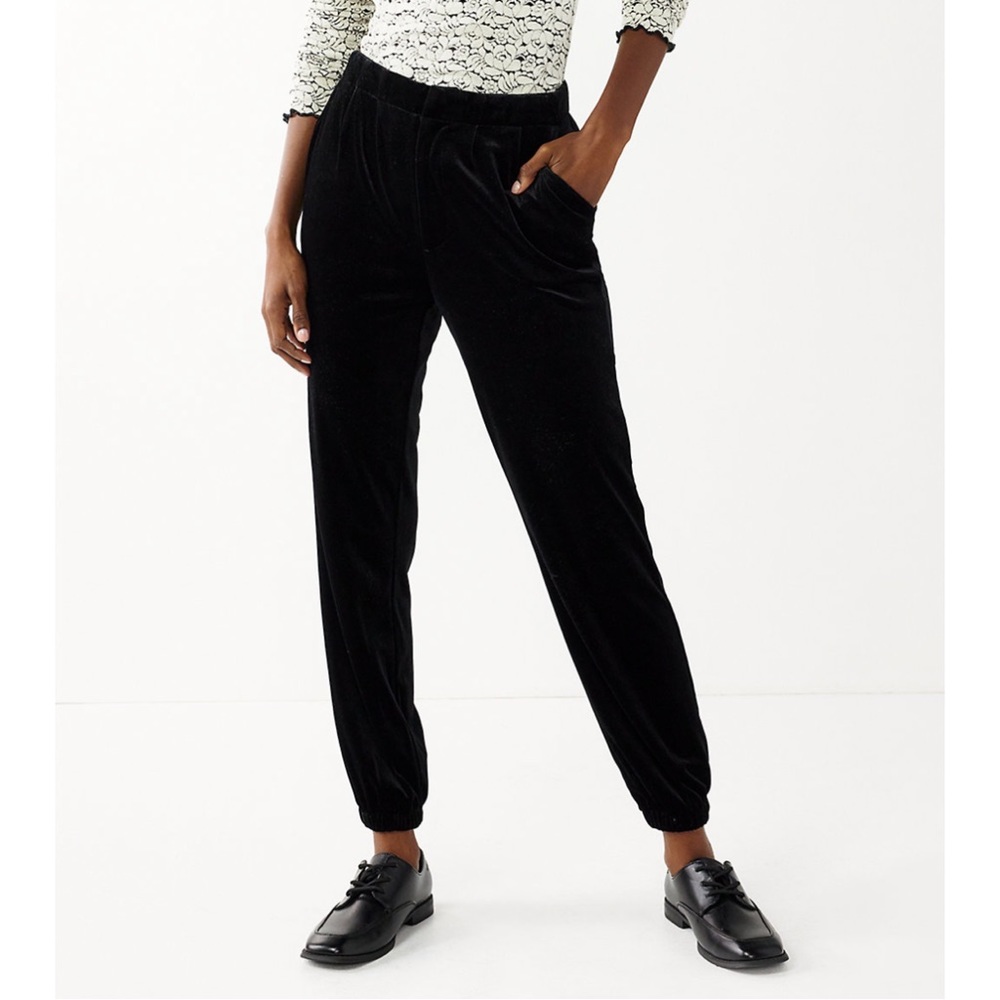 NWT SO Velvet Jogger Pants Black Juniors Size XXL